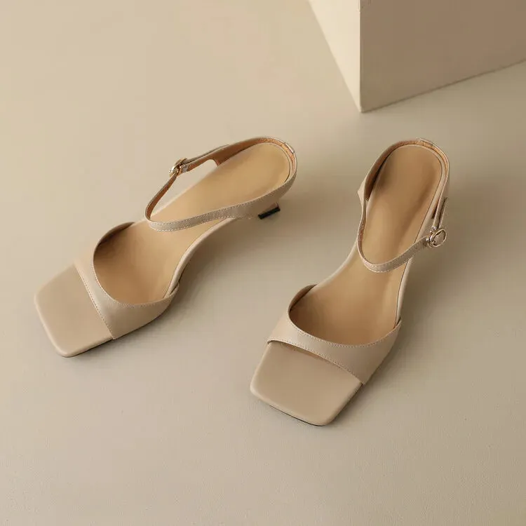 Rosa Belle Leather Heel Mules