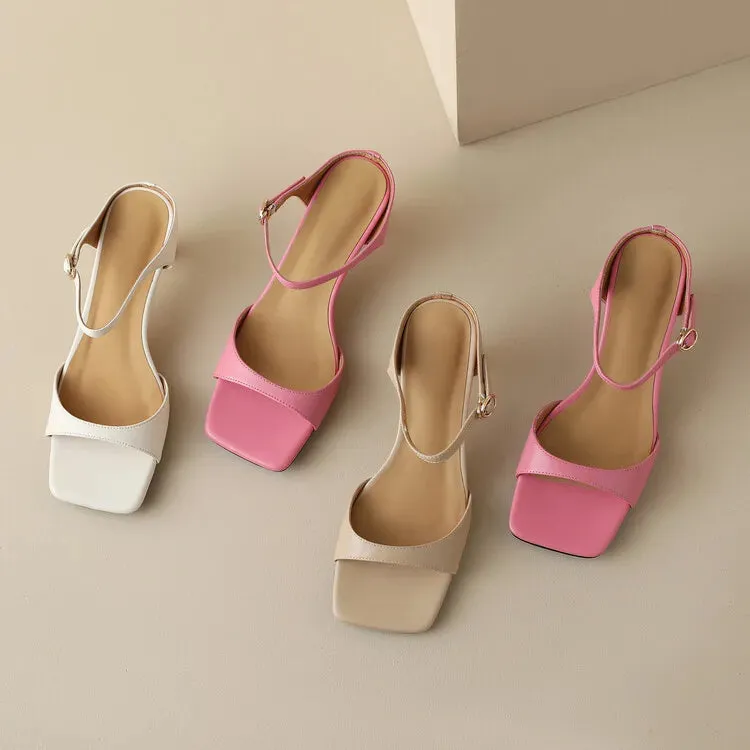 Rosa Belle Leather Heel Mules