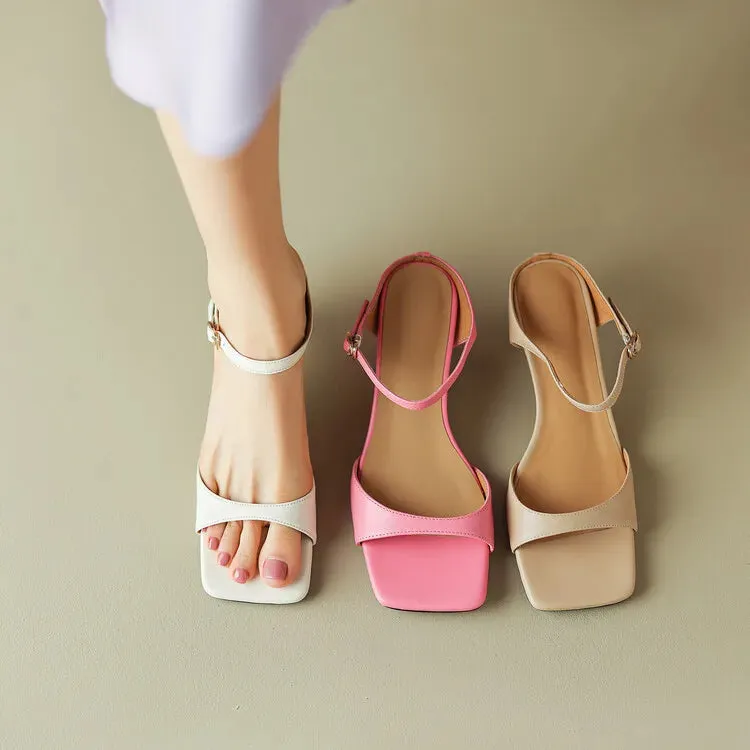 Rosa Belle Leather Heel Mules