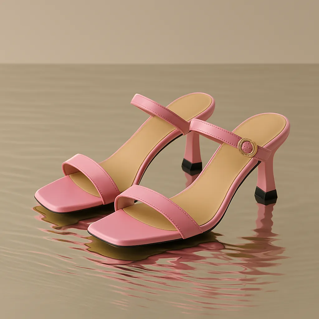Rosa Belle Leather Heel Mules