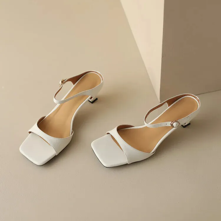 Rosa Belle Leather Heel Mules