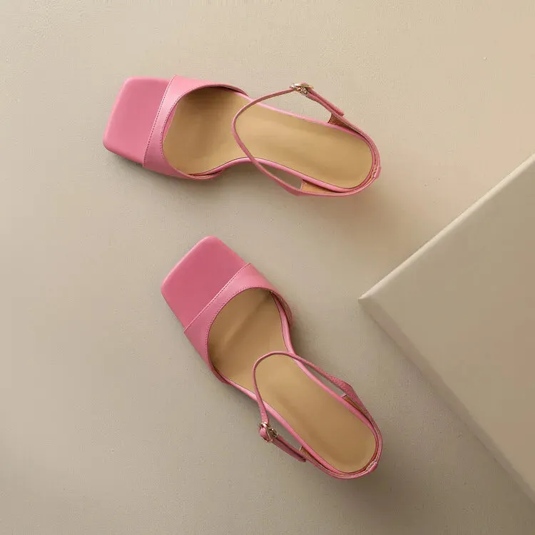 Rosa Belle Leather Heel Mules