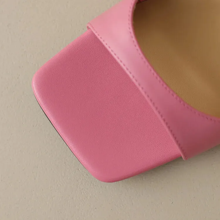 Rosa Belle Leather Heel Mules
