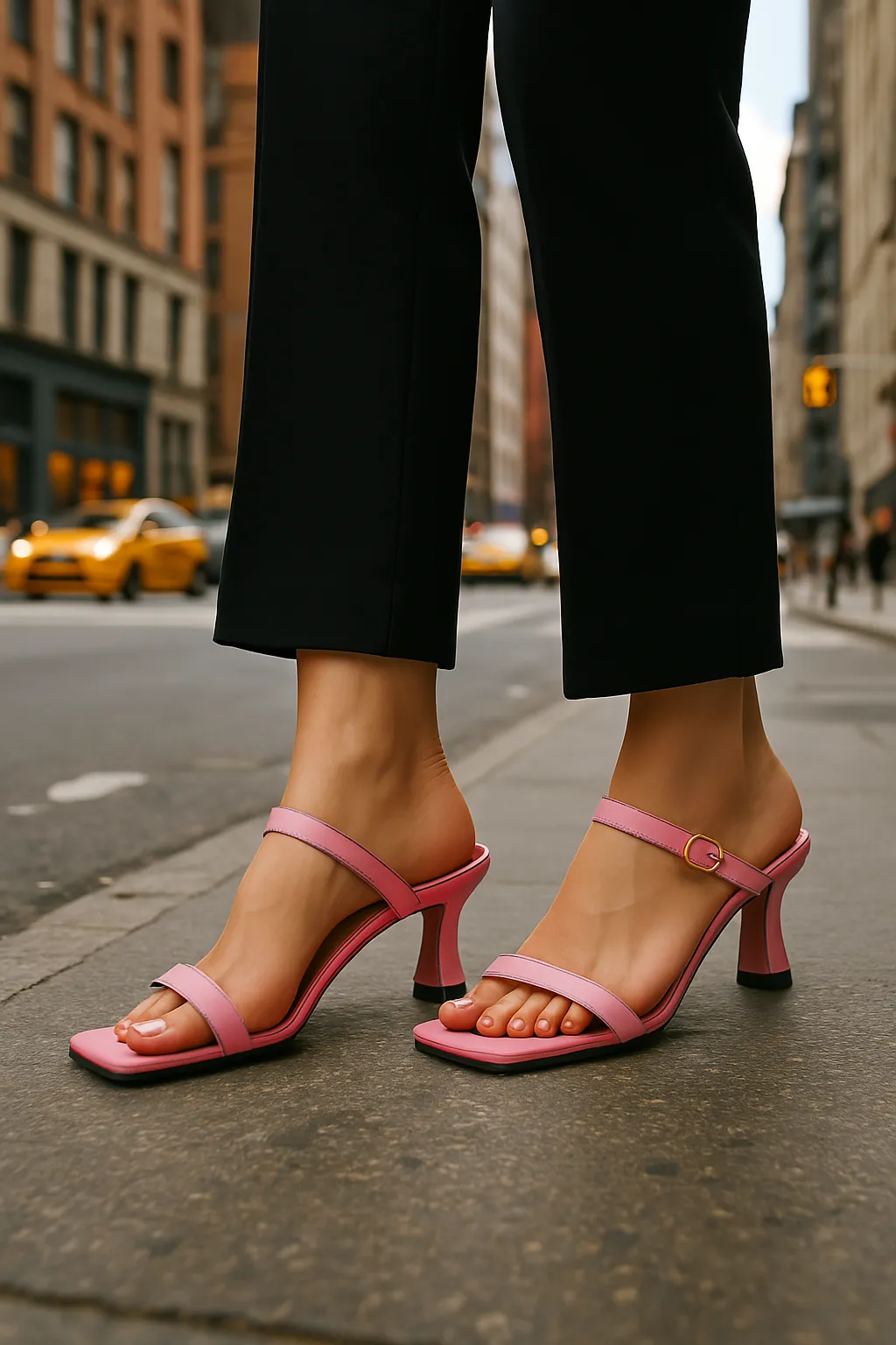 Rosa Belle Leather Heel Mules