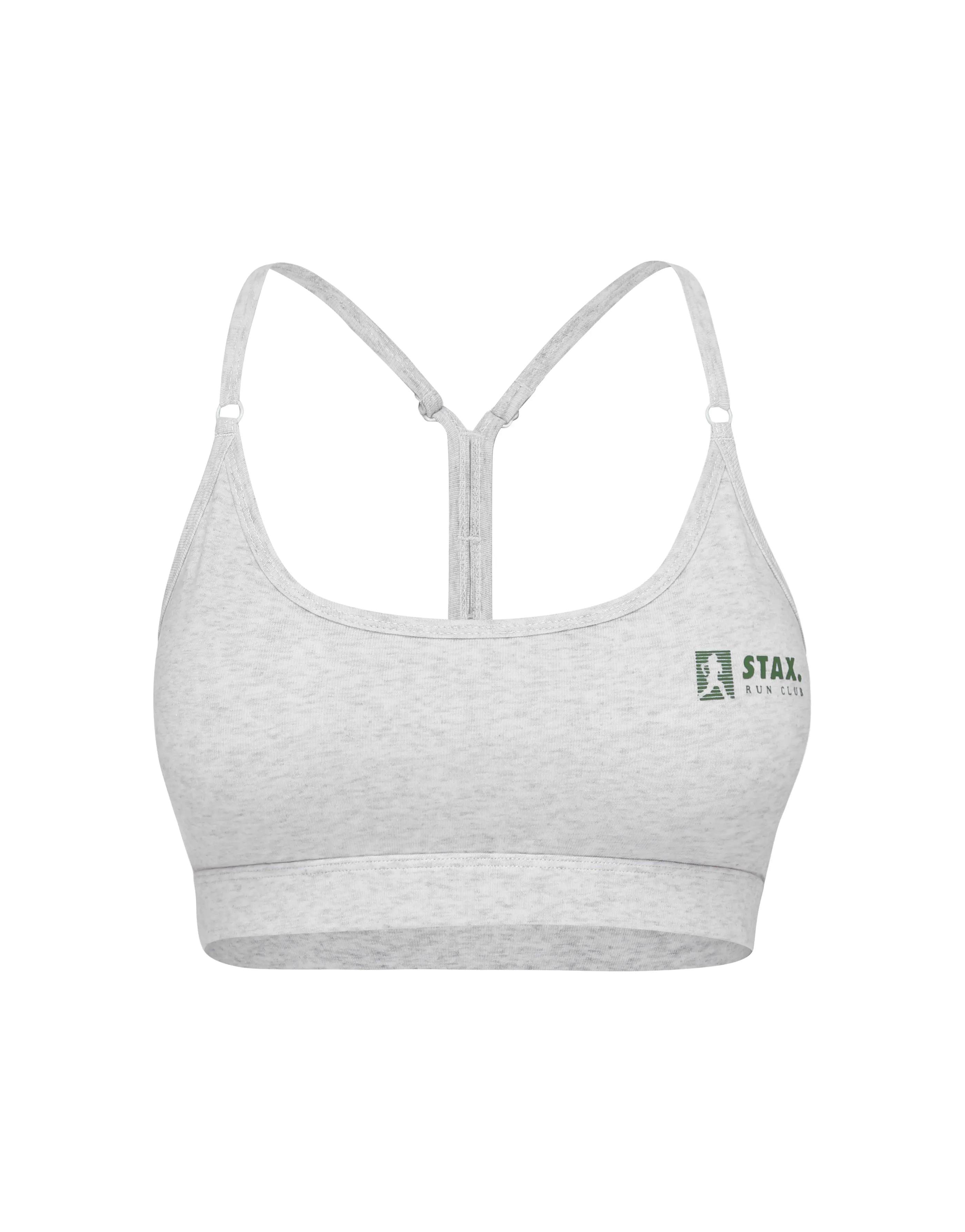 Run Club Cotton Strappy Crop - Grey Marle