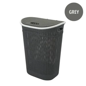 Sailor Knot Woven Laundry Hamper - Black