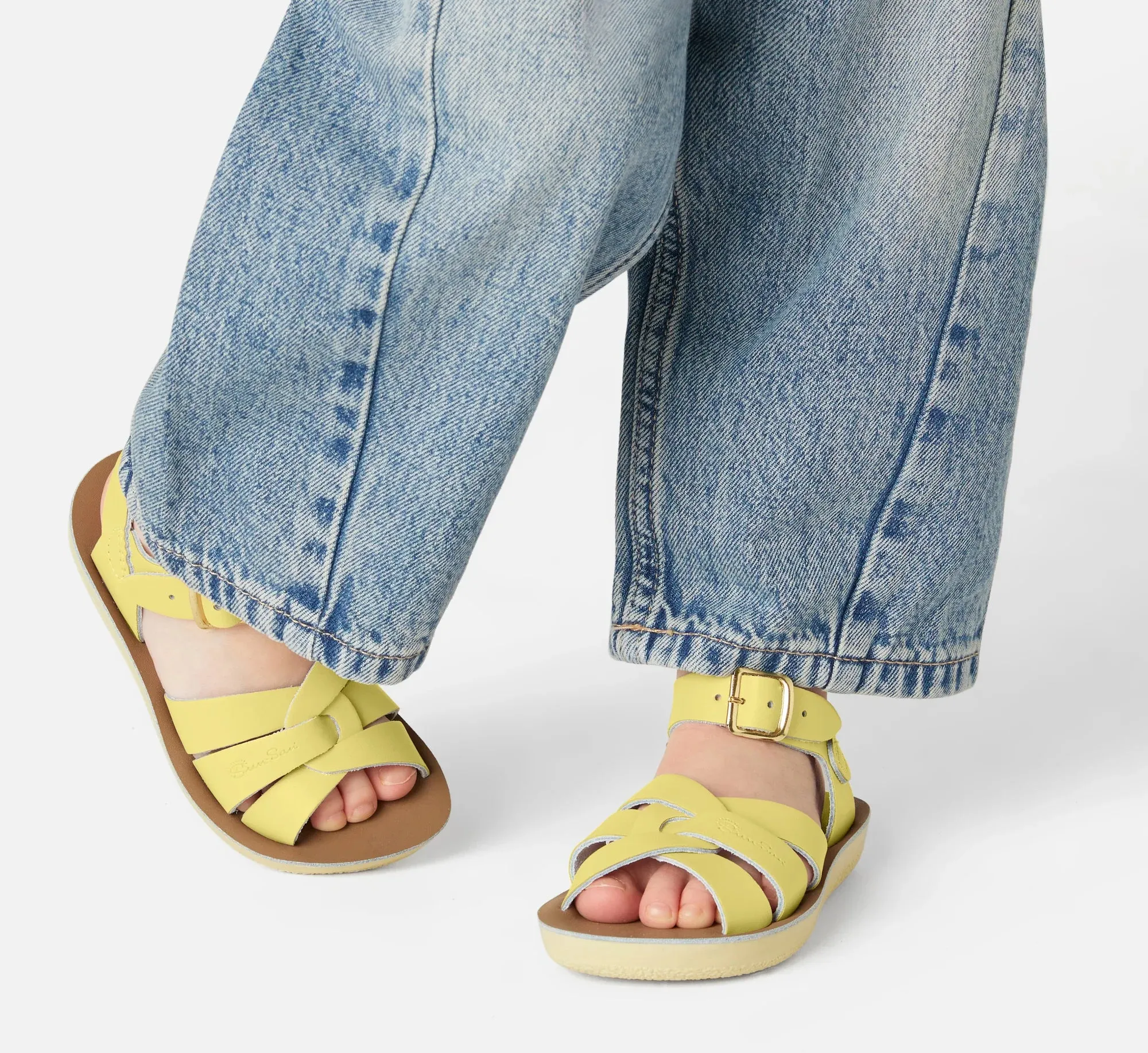 Salt-Water Sun-San Swimmer Butter Yellow Sandals for Children