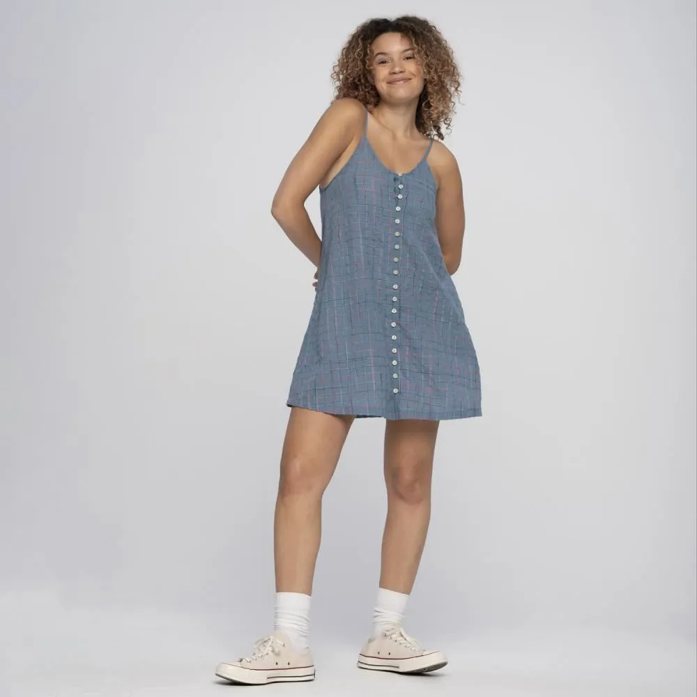 Santa Cruz Womens Dress Sundance Skater Dress - Blue Check