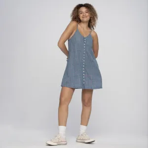 Santa Cruz Womens Dress Sundance Skater Dress - Blue Check