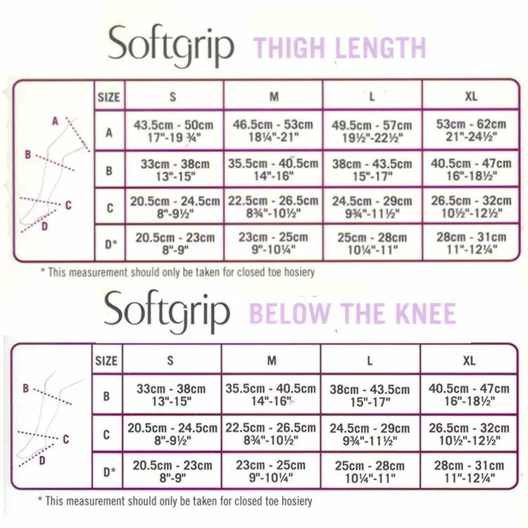 Scholl Softgrip Class 3 Open Toe Thigh Length Stockings Natural L