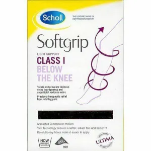 Scholl Softgrip Stockings with Ultima Class 1 Below Knee Open Toe Natural Large