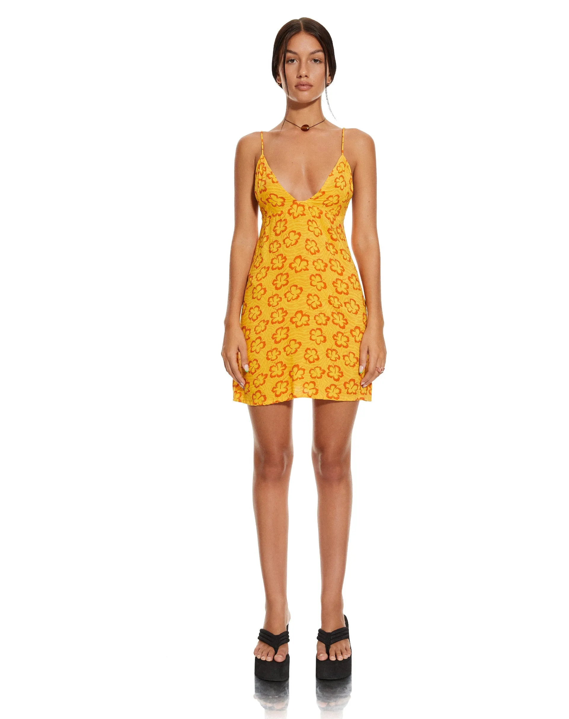 SENOR DRESS HIBISCUS ZEBRA ORANGE