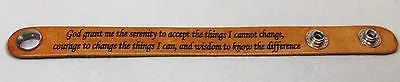 SERENITY PRAYER LASER ENGRAVED LEATHER BRACELET ADJUSTABLE