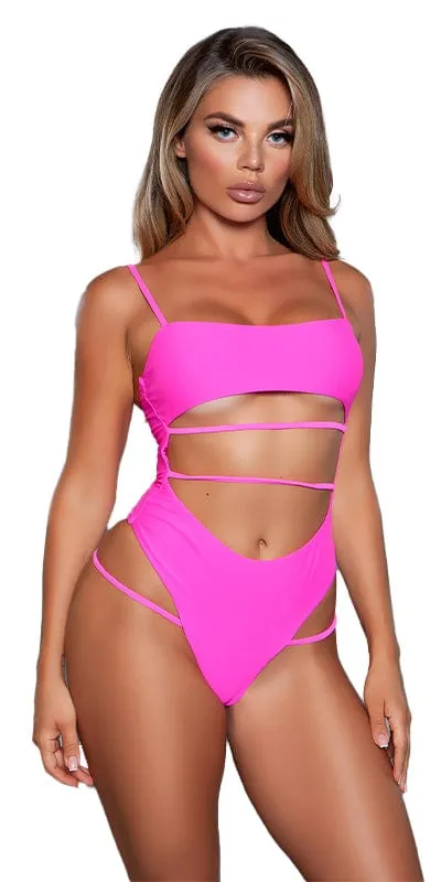 Sexy Brianna Cut Out Strappy High Leg Swimsuit