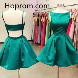 Sexy Open Back Homecoming Dress, Green Strapless Homecoming Dress
