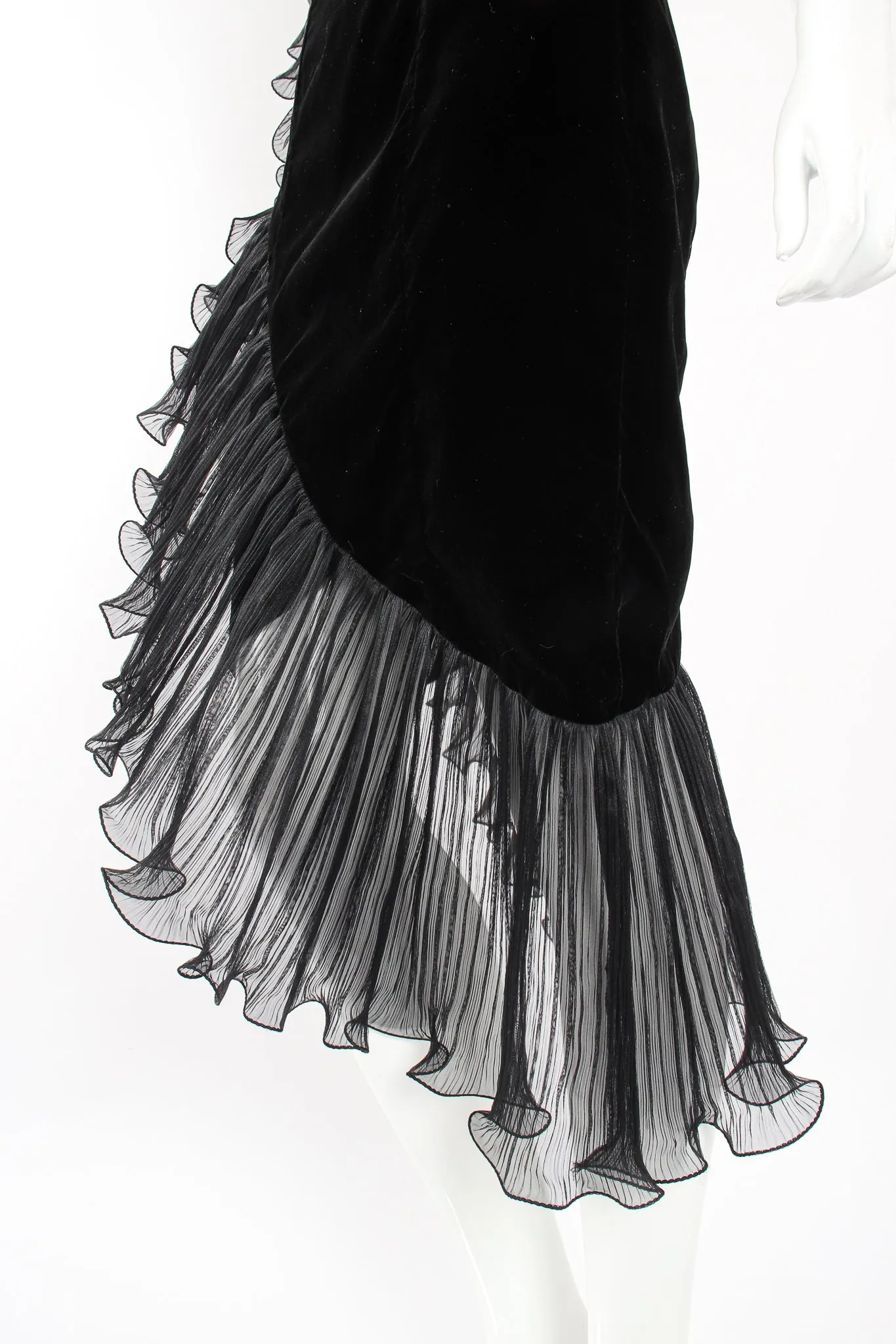 Sheer Side Ruffle Sleeve Dress