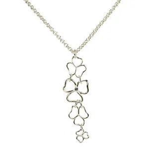 Silvertone Open Heart Pendant with Necklace
