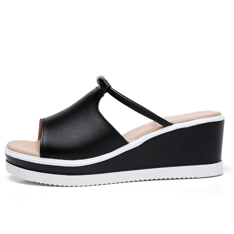 Slope With Waterproof Platform Leisure All-match Flip-flop