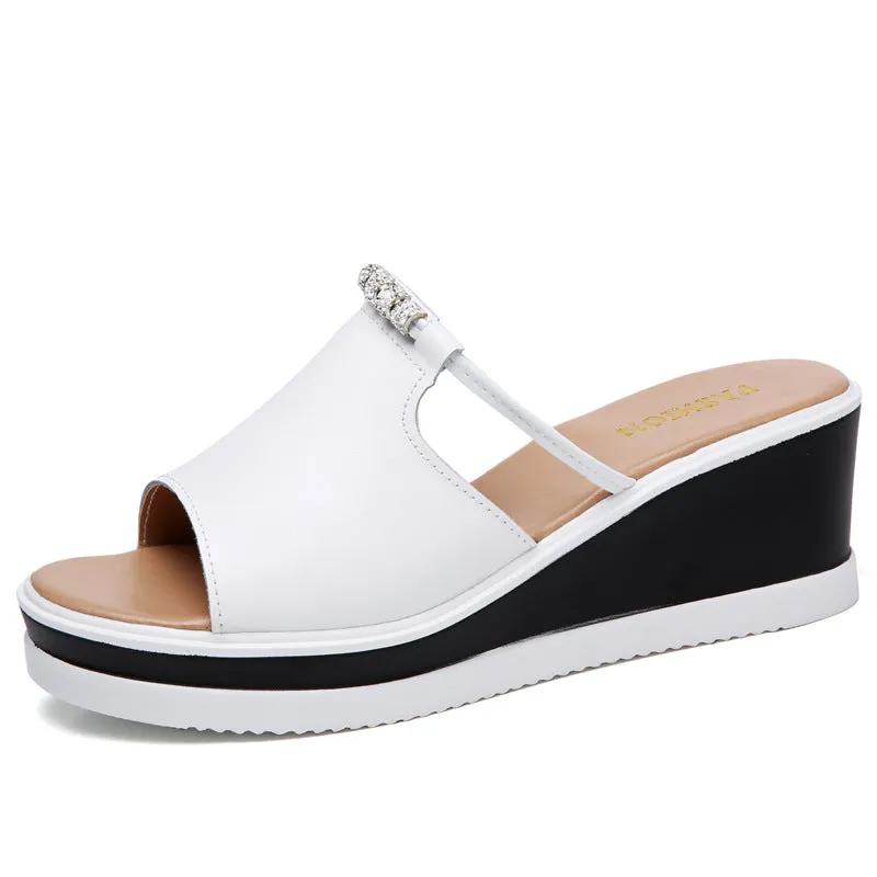 Slope With Waterproof Platform Leisure All-match Flip-flop