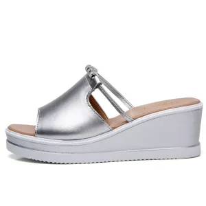 Slope With Waterproof Platform Leisure All-match Flip-flop