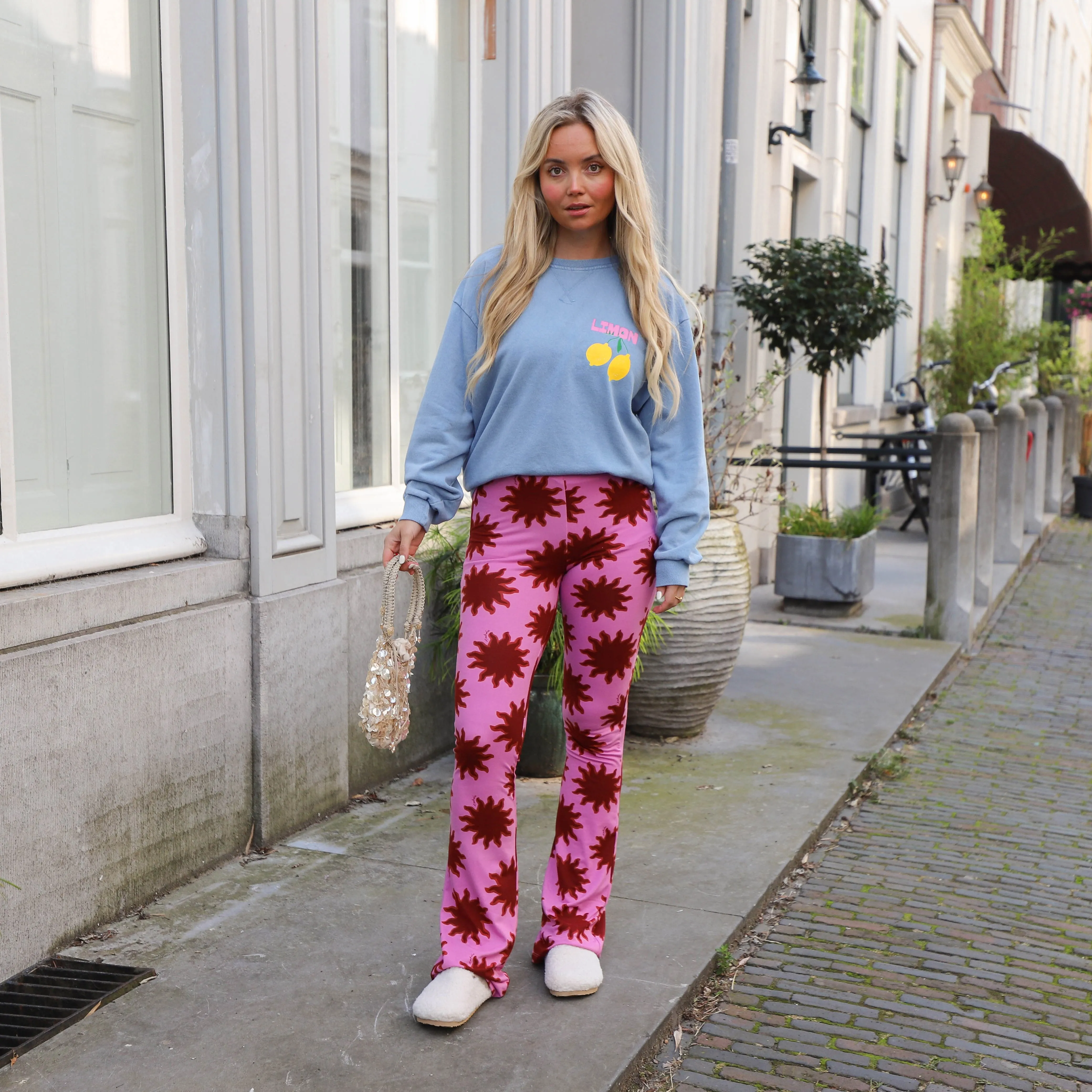 Soft fared legging soleil