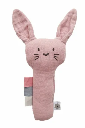 Soft Rabbit Rattle - Dusky Pink