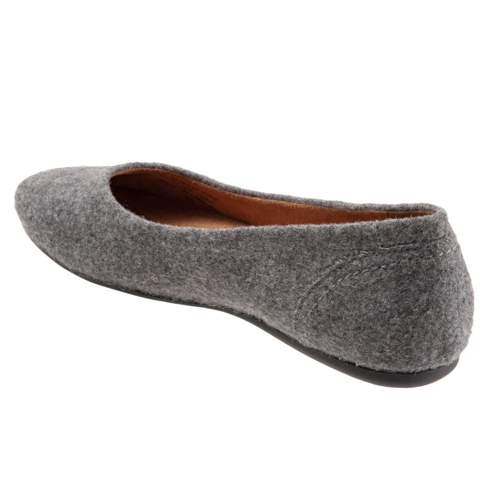 Softwalk Shiraz S2160-056 Womens Gray Leather Slip On Ballet Flats Shoes