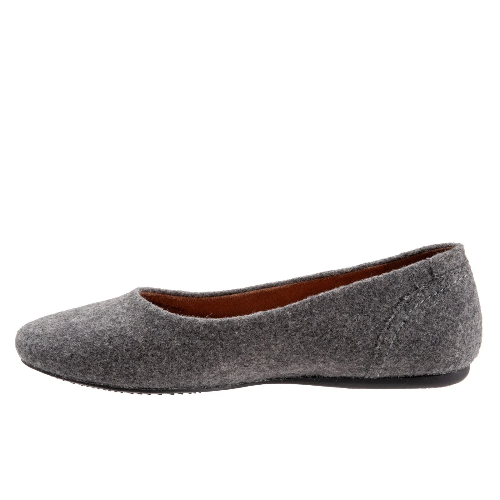 Softwalk Shiraz S2160-056 Womens Gray Leather Slip On Ballet Flats Shoes