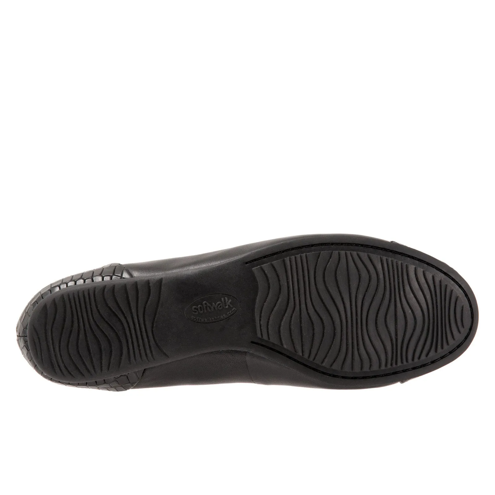 Softwalk Sonoma Cap Toe S1907-027 Womens Black Leather Ballet Flats Shoes