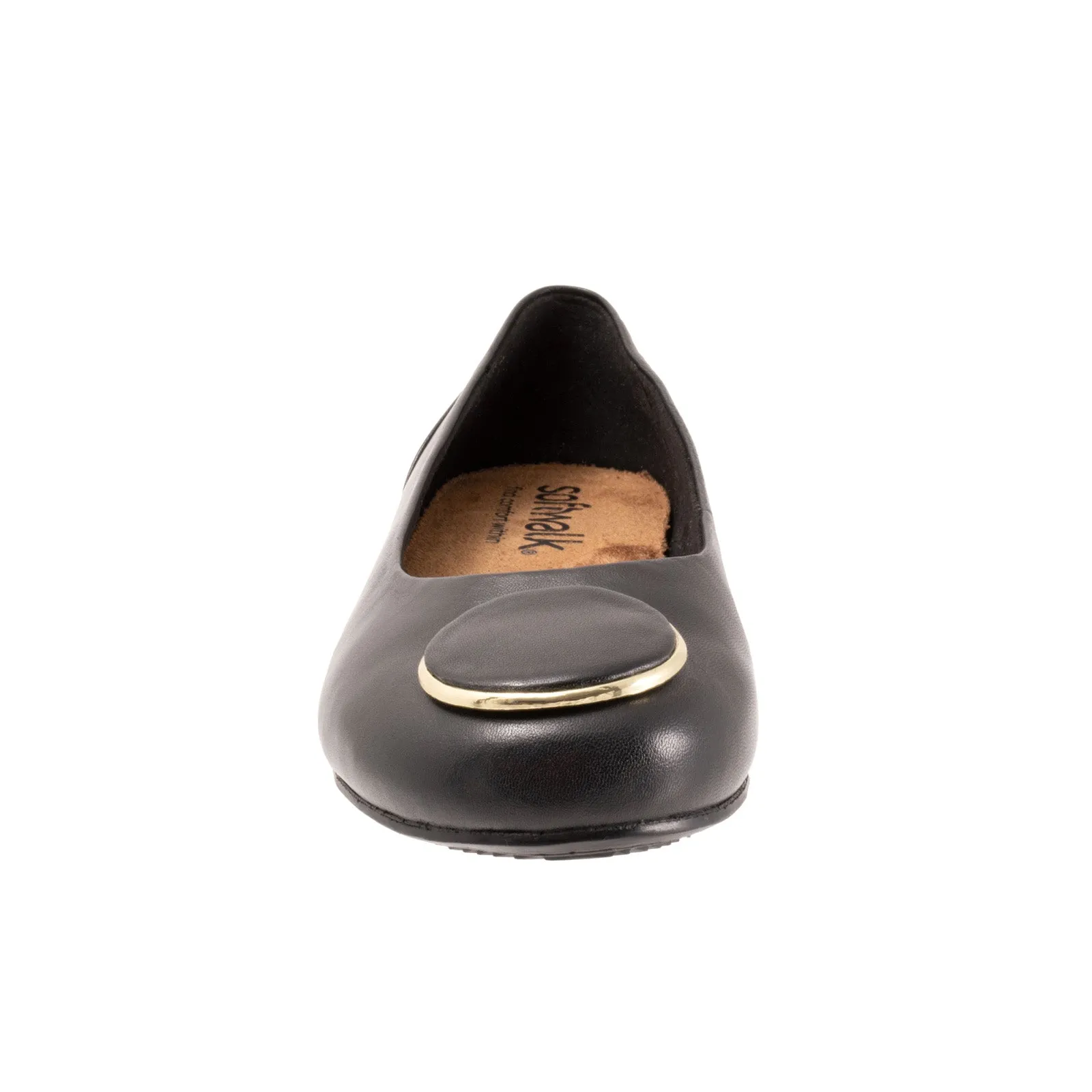 Softwalk Sonoma Halo S2257-001 Womens Black Leather Ballet Flats Shoes