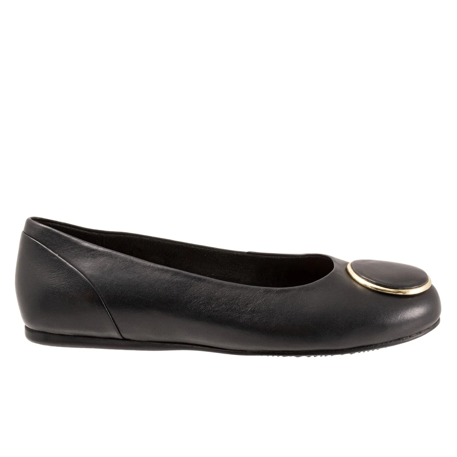 Softwalk Sonoma Halo S2257-001 Womens Black Leather Ballet Flats Shoes