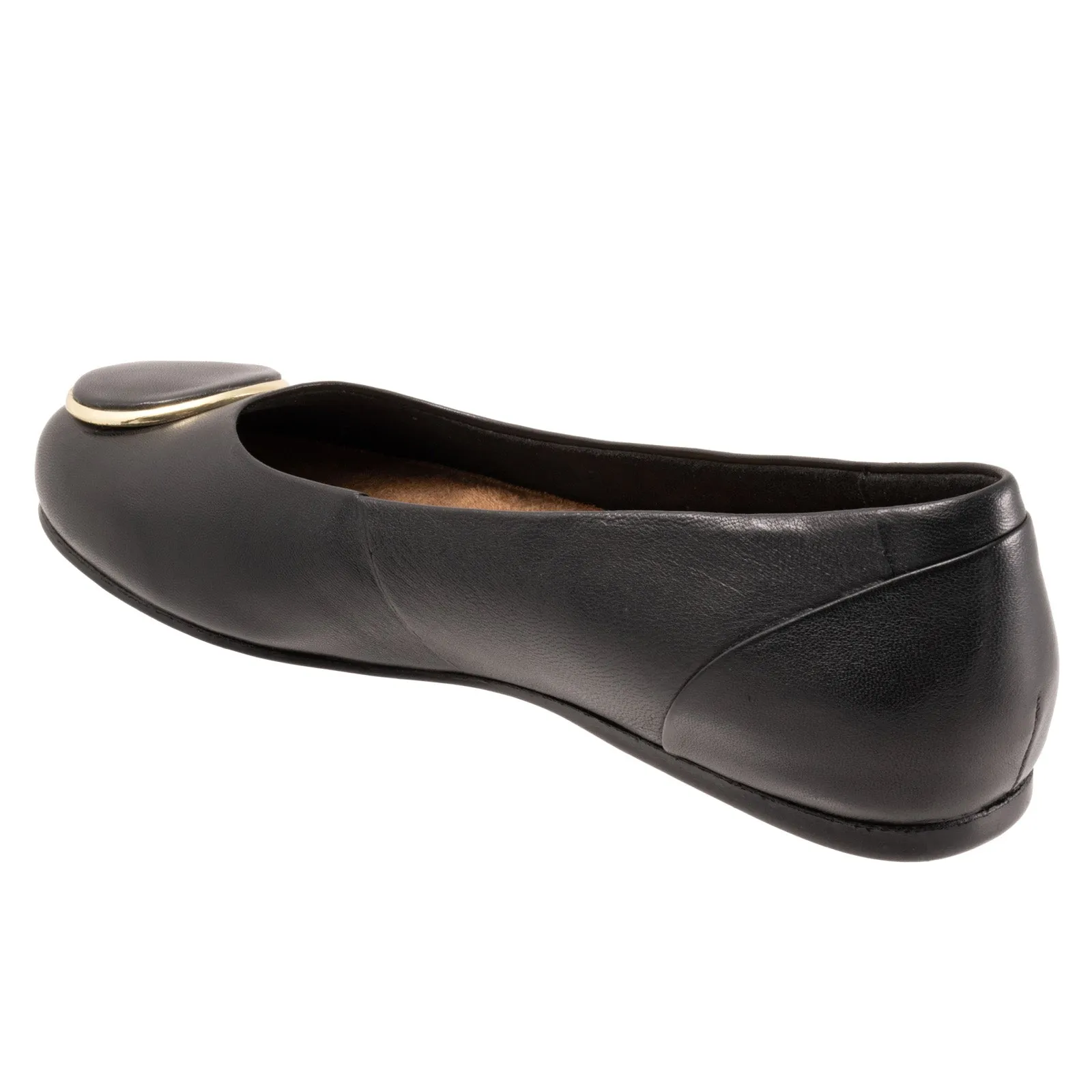 Softwalk Sonoma Halo S2257-001 Womens Black Leather Ballet Flats Shoes