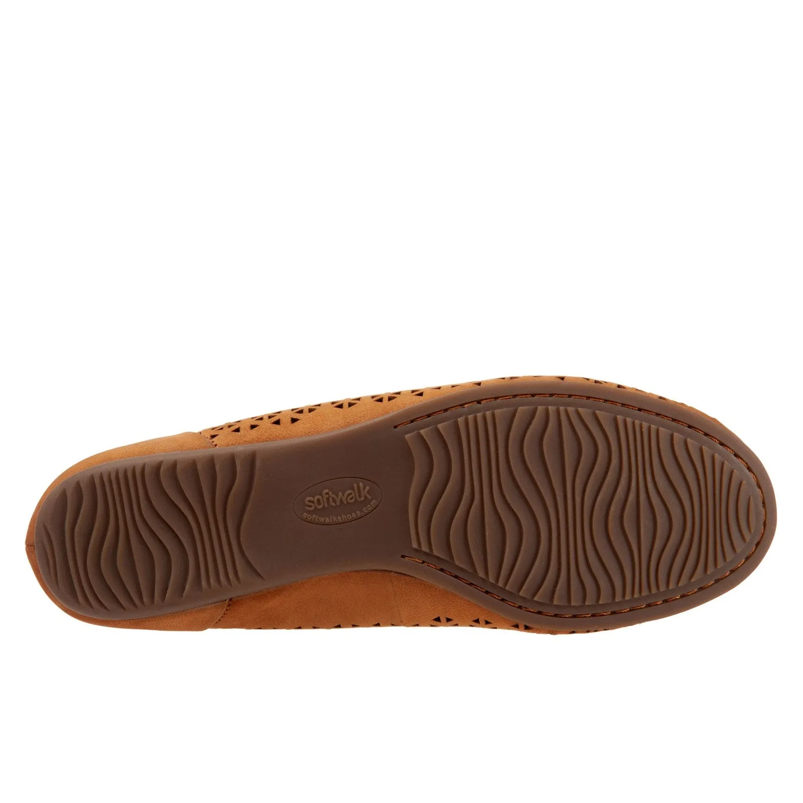 Softwalk Sonoma S1862-227 Womens Brown Leather Slip On Ballet Flats Shoes