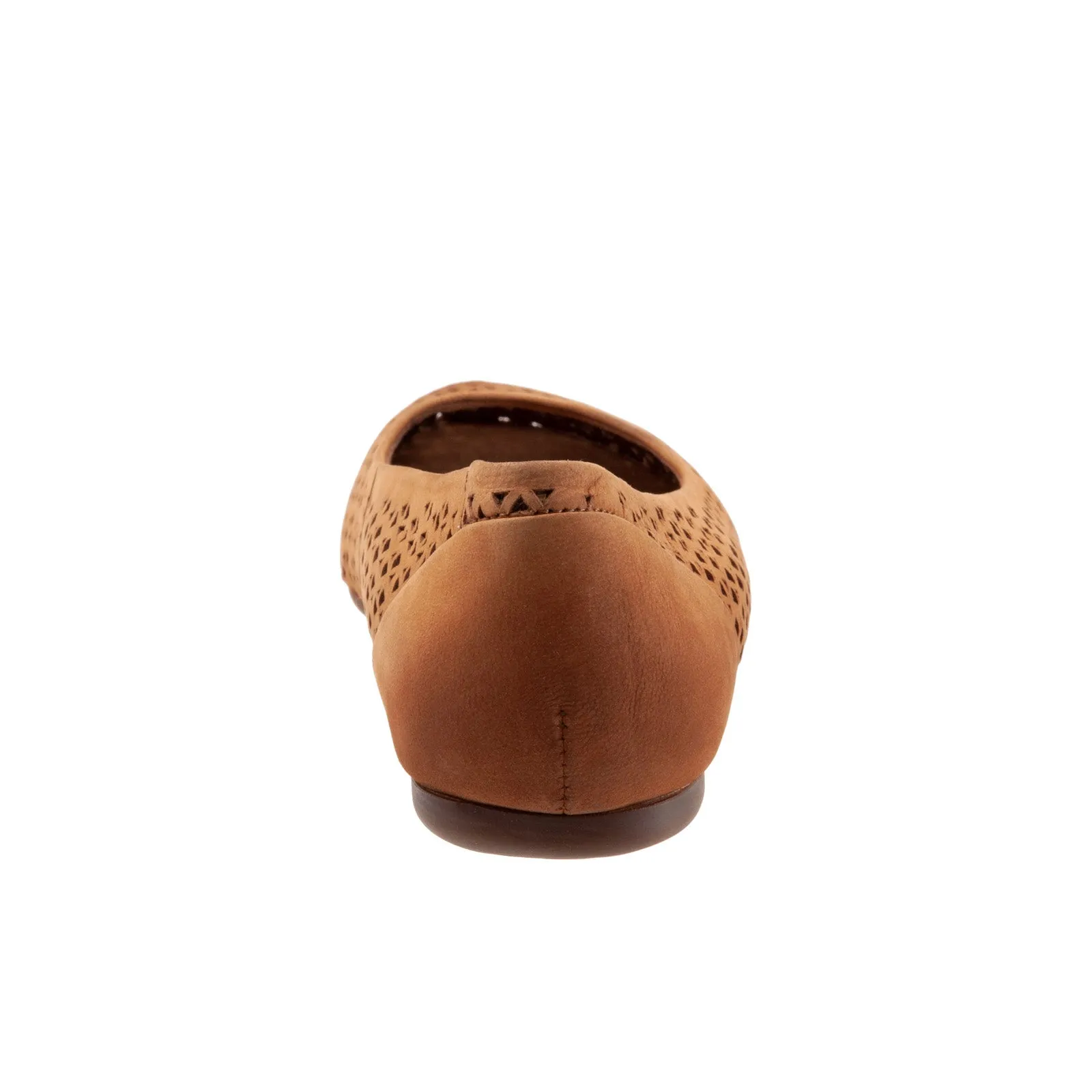 Softwalk Sonoma S1862-227 Womens Brown Leather Slip On Ballet Flats Shoes