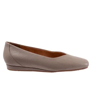 Softwalk Vellore S2162-110 Womens Brown Narrow Leather Ballet Flats Shoes