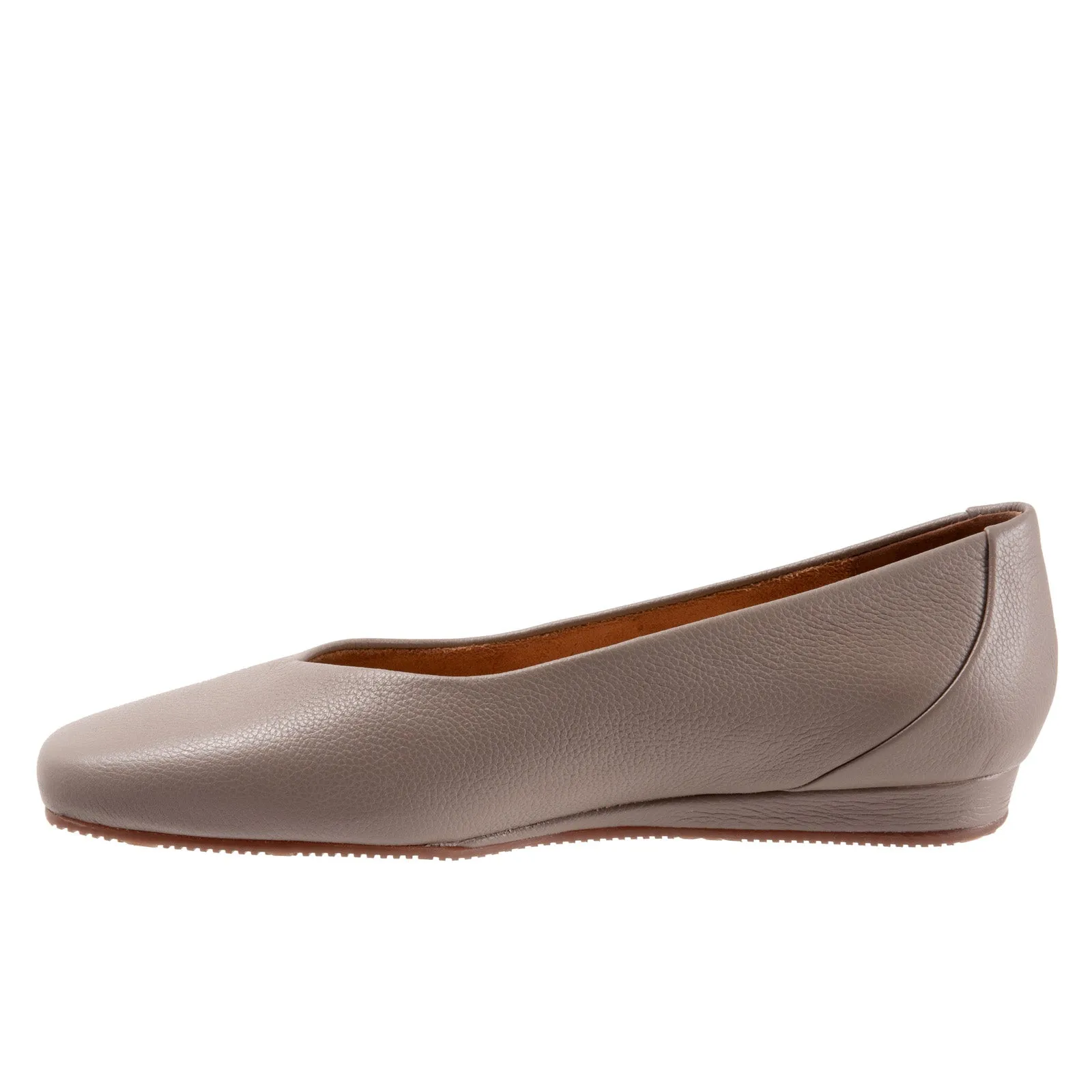 Softwalk Vellore S2162-110 Womens Brown Narrow Leather Ballet Flats Shoes