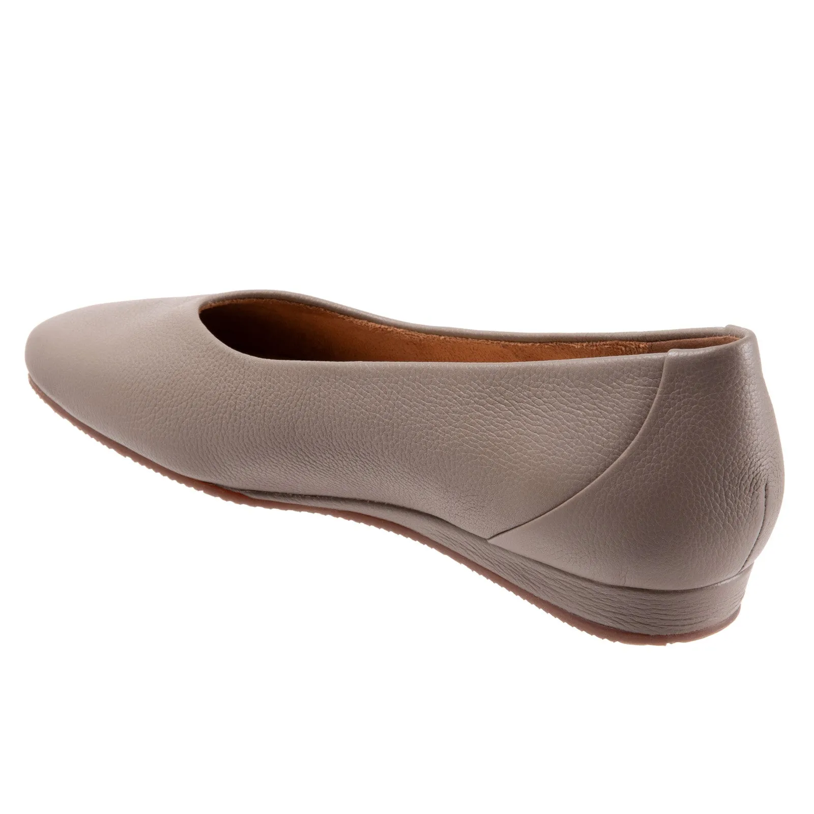 Softwalk Vellore S2162-110 Womens Brown Narrow Leather Ballet Flats Shoes