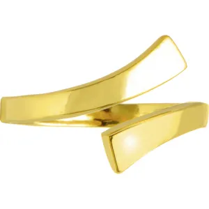 Solid 14kt Yellow Gold Smooth Divided Toe Ring