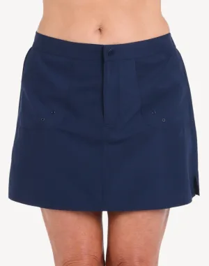 Solid Woven Boardskirt With Bikini Bottom