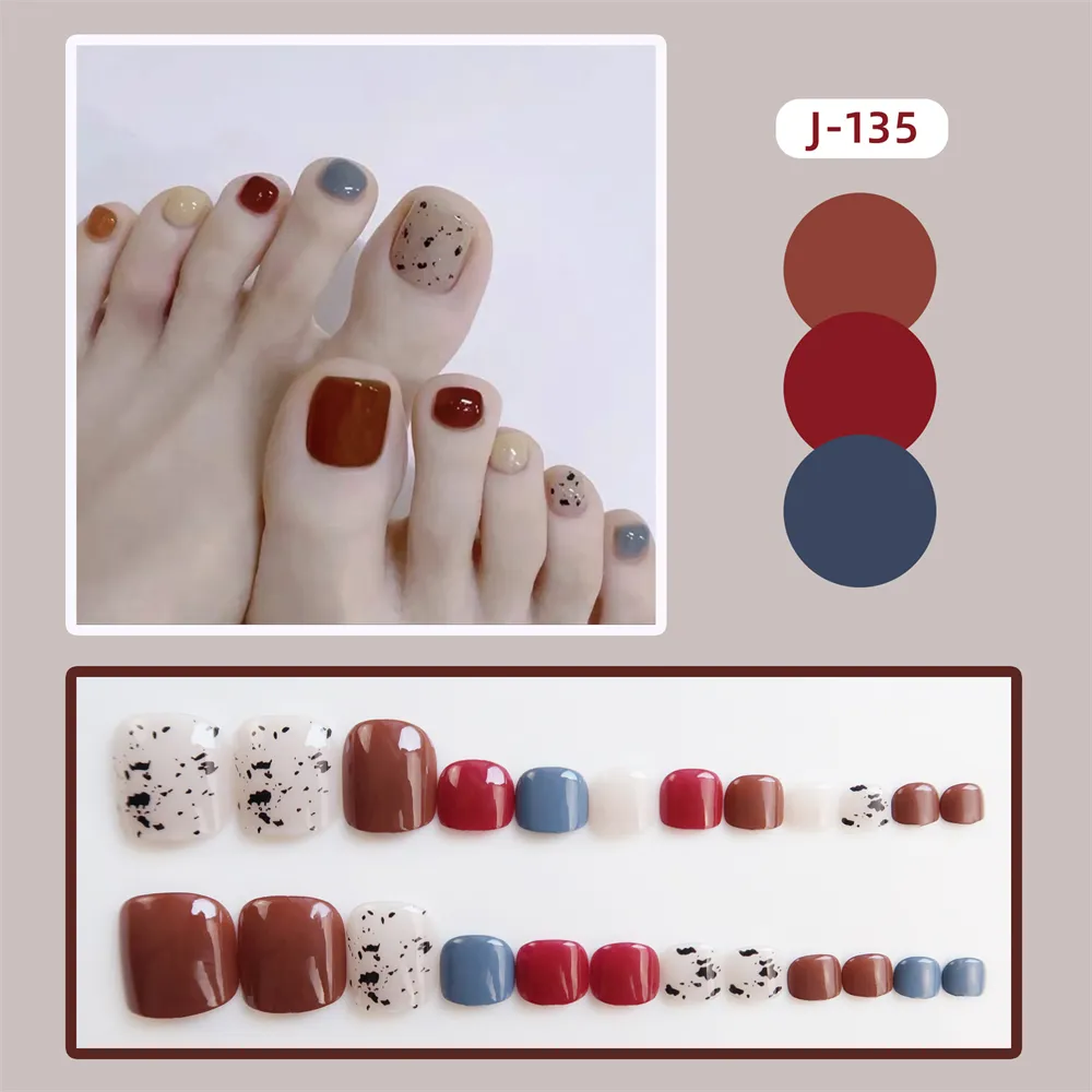 Square Toe Eggshell Red and Blue