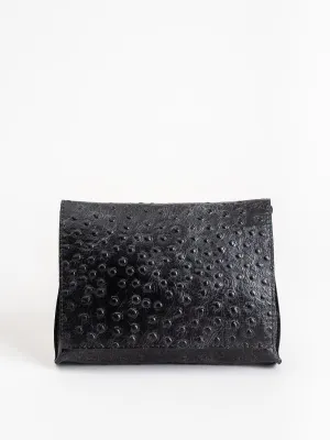 strappy foldover - embossed ostritch