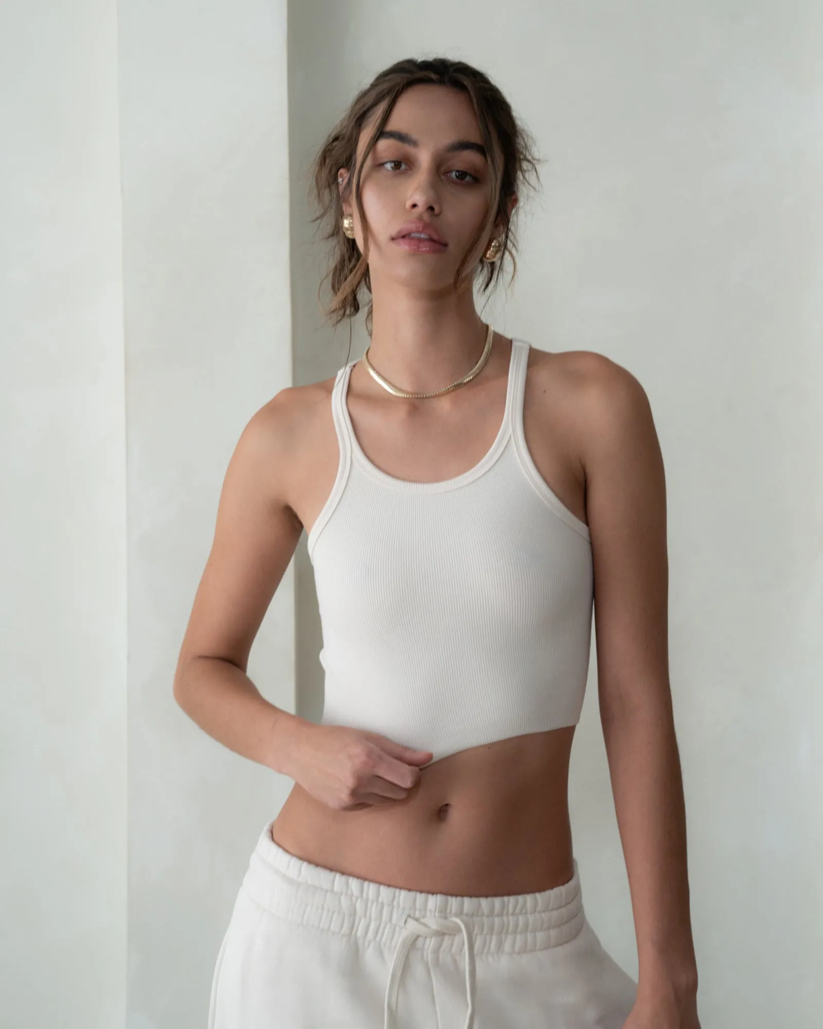 STRAPPY TANK IN BONE