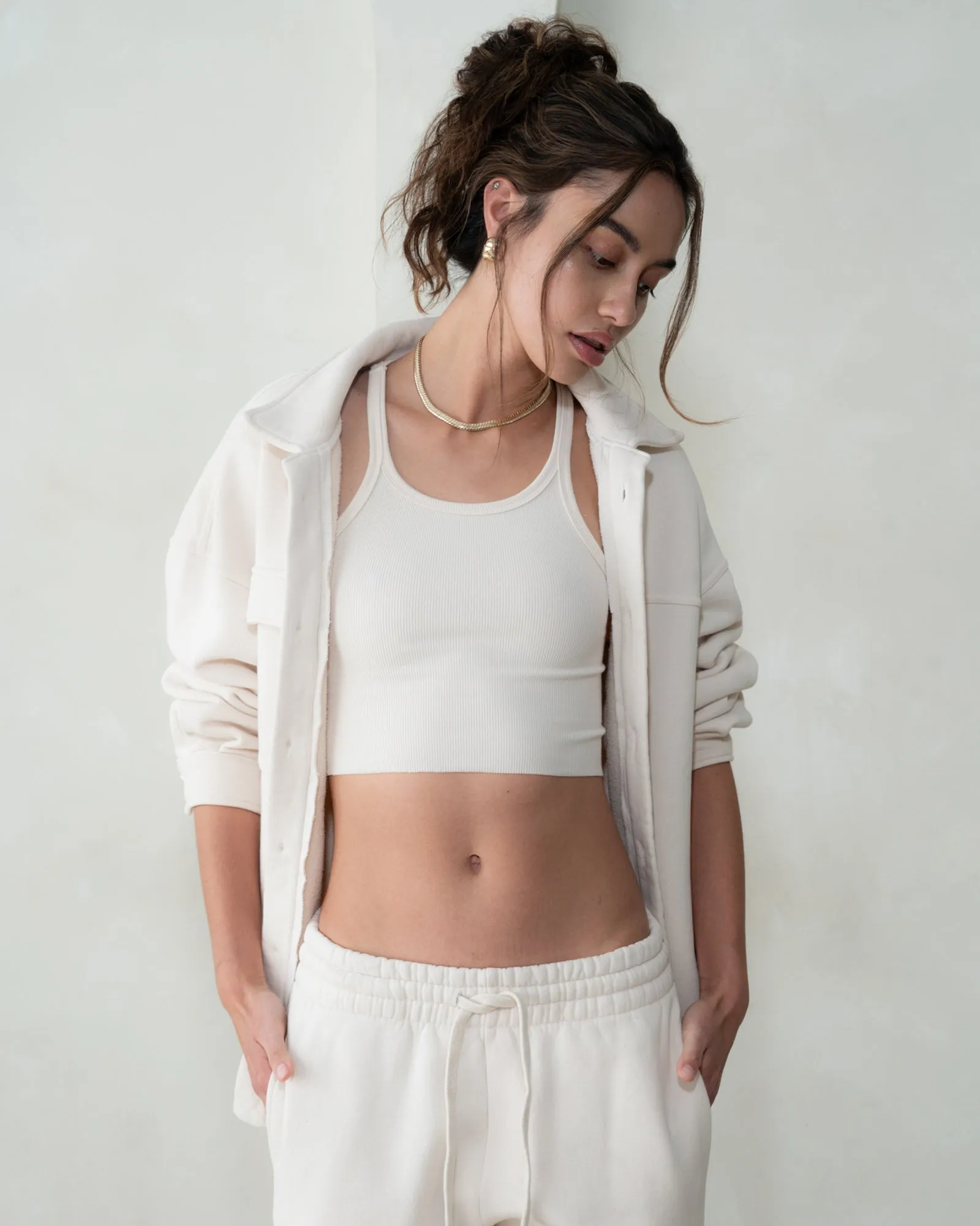 STRAPPY TANK IN BONE