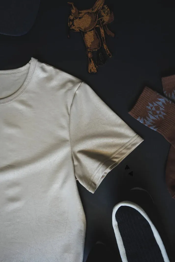 Swanky Leather Top - Sand