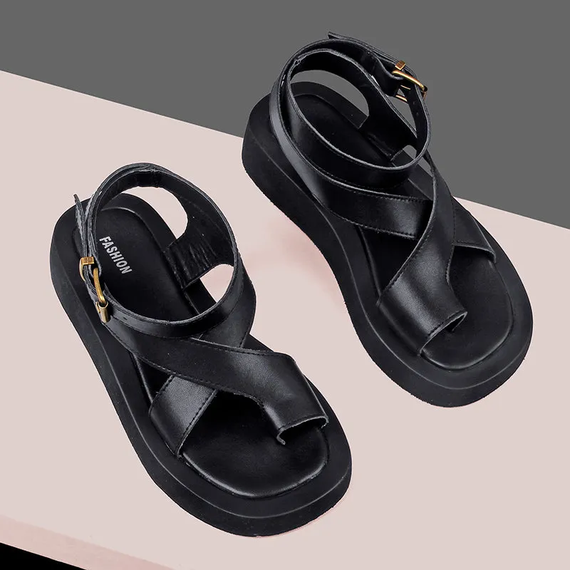 Thick-soled Casual Flip Flops High Shoes Roman Women's Sandals
