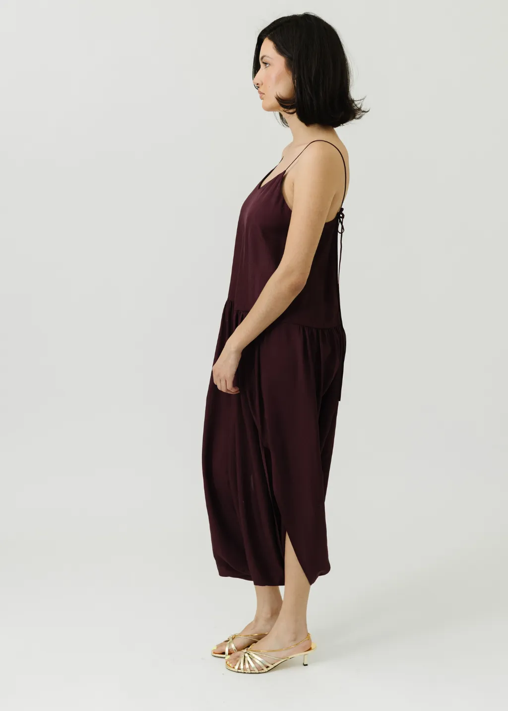 Tibi Spring Acetate Strappy Jalousie Dress