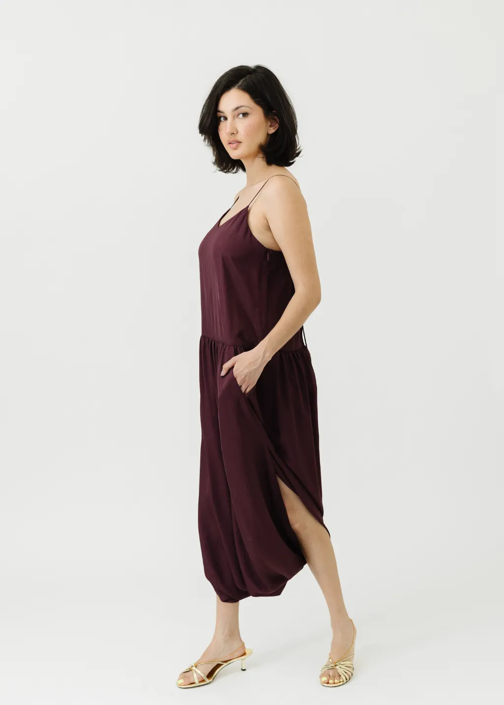 Tibi Spring Acetate Strappy Jalousie Dress