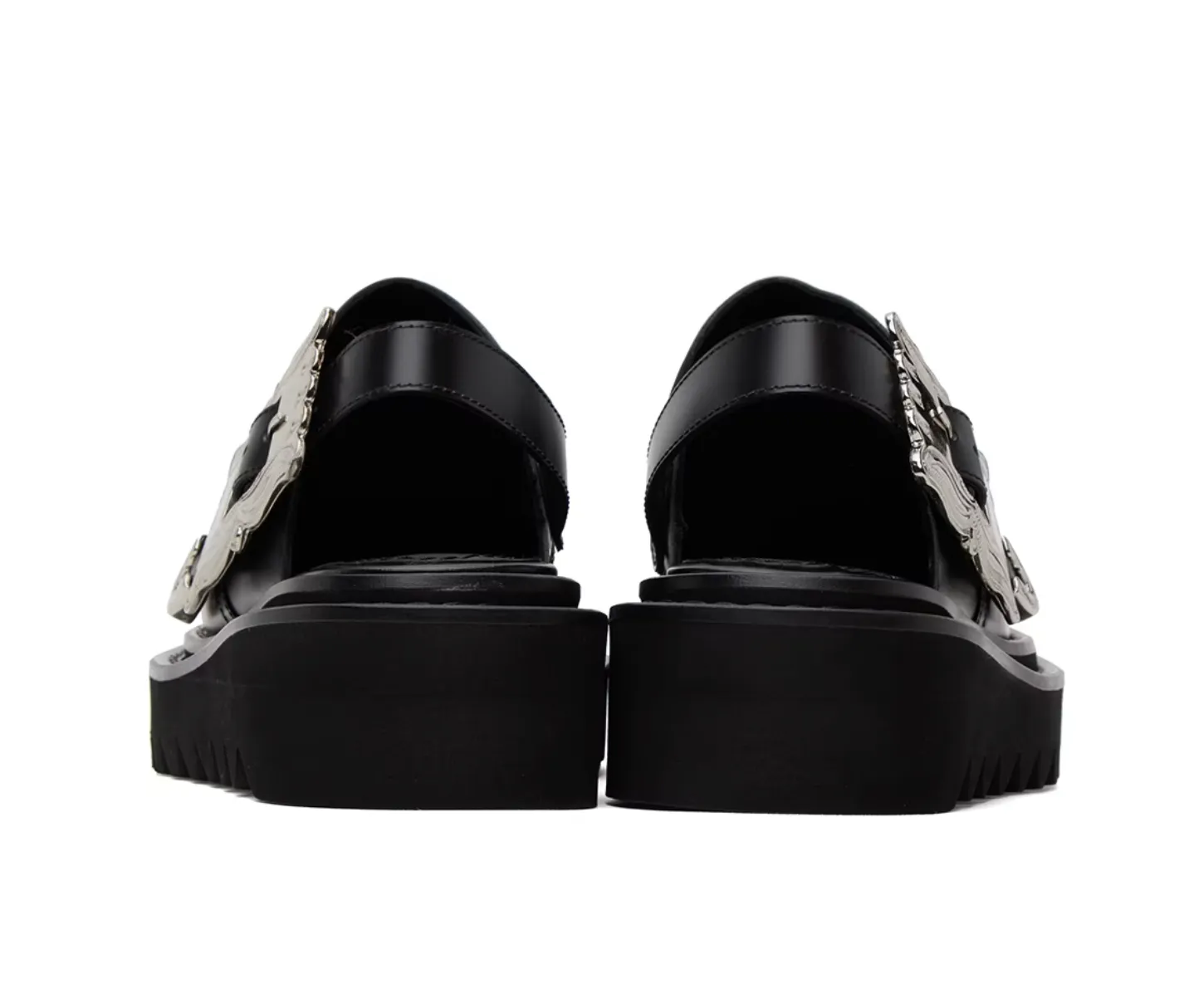 Toga Pulla Black Pin-Buckle Mules