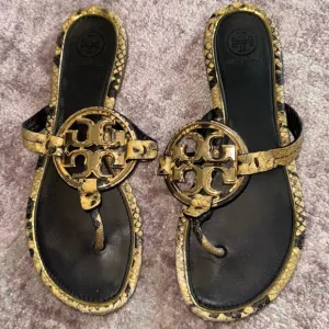 Tory Burch Women’s 7 Gold Snakeskin Miller Sandals