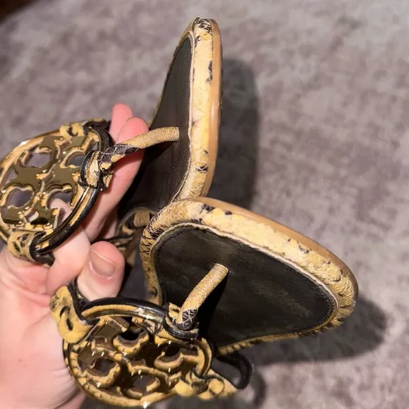 Tory Burch Women’s 7 Gold Snakeskin Miller Sandals